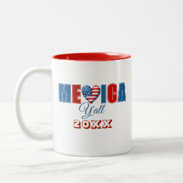 Caneca De Café Em Dois Tons Dia 4 de julho da Independência Americana