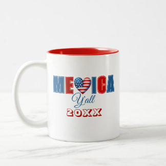 Caneca De Café Em Dois Tons Dia 4 de julho da Independência Americana