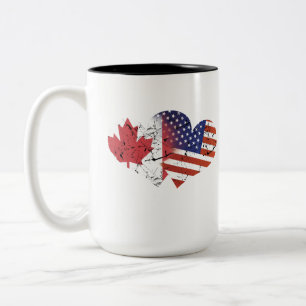 Caneca De Café Em Dois Tons Dia da Independência do canadense da bandeira dos