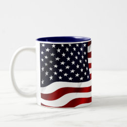 Caneca De Café Em Dois Tons Dia da Independência Patriótica da Bandeira Americ
