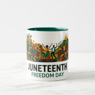 Caneca De Café Em Dois Tons Dia da Liberdade Juneteenth