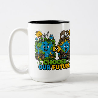 Caneca De Café Em Dois Tons Dia da Terra Ecológico