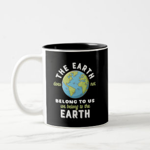 Caneca De Café Em Dois Tons Dia da Terra Salvar O Planeta Proteger O Ambiente