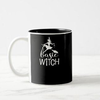 Caneca De Café Em Dois Tons Dia das Bruxas engraçado para a bruxa básica das