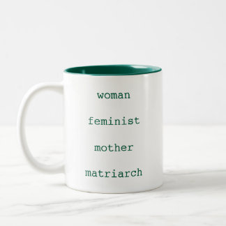 Caneca De Café Em Dois Tons Dia das Mães Feminista Escrito em Máquina Verde Es