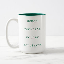 Caneca De Café Em Dois Tons Dia das Mães Feminista Escrito em Máquina Verde Es
