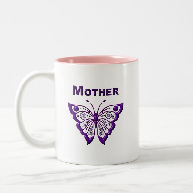Caneca De Café Em Dois Tons Dia das Mães para Mãe, Mamãe (Esquerda)