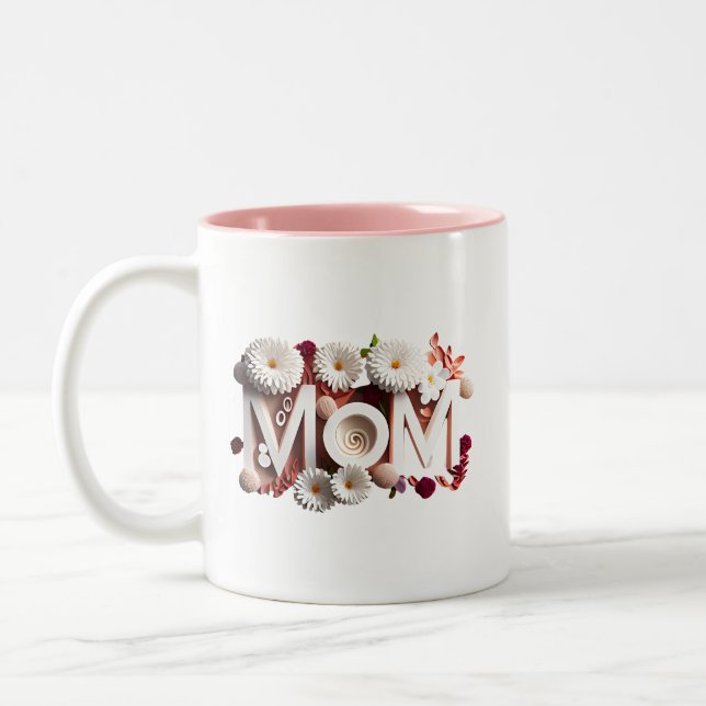 Caneca De Café Em Dois Tons Dia das Mães para Mãe, Mamãe (Esquerda)