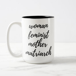 Caneca De Café Em Dois Tons Dia das Mães Tipografia Manuscrita Feminista Preta