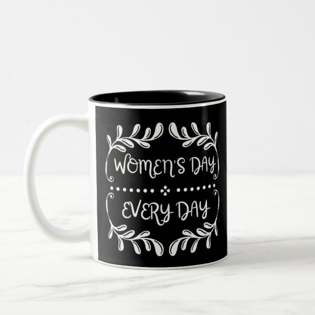 Caneca De Café Em Dois Tons Dia das Mulheres (Esquerda)
