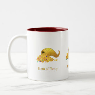 Caneca De Café Em Dois Tons Dia de Ação de Graças Corno de Abundância Dourado