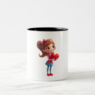 Caneca De Café Em Dois Tons Dia de Aniversário da Mamãe é Hora da Mama