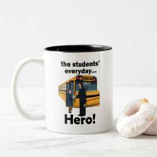 Caneca De Café Em Dois Tons Dia de Apreciação do Herói Motorista de Ônibus Esc