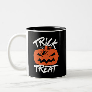 Caneca De Café Em Dois Tons Dia de as Bruxas engraçado Trick O Treat Jack O La