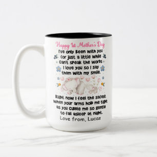 Caneca De Café Em Dois Tons Dia de as mães 1rua Feliz Personalizado, Nomes Pe