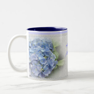 Caneca De Café Em Dois Tons Dia de as mães azul hydrangeas Mug
