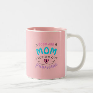 Caneca De Café Em Dois Tons Dia de as mães de Bom Trabalho Presente Gatinho Pa