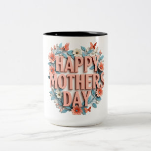 Caneca De Café Em Dois Tons Dia de as mães de café