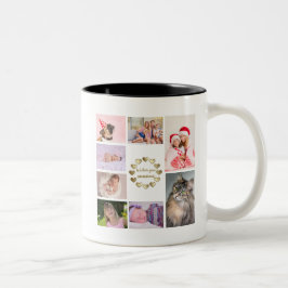 Caneca De Café Em Dois Tons Dia de as mães de Colagem de Fotos da Família Dour