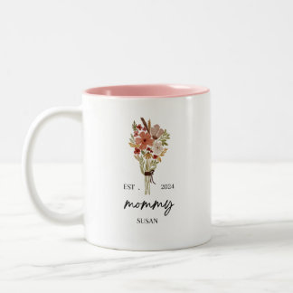 Caneca De Café Em Dois Tons Dia de as mães De Rosa Floral Susan Est 2024