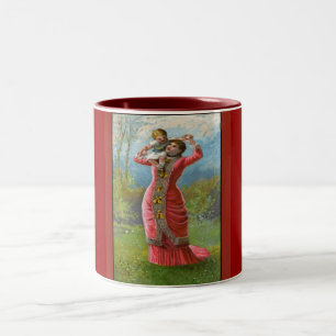 Caneca De Café Em Dois Tons Dia de as mães de Vintage Horas Sunny