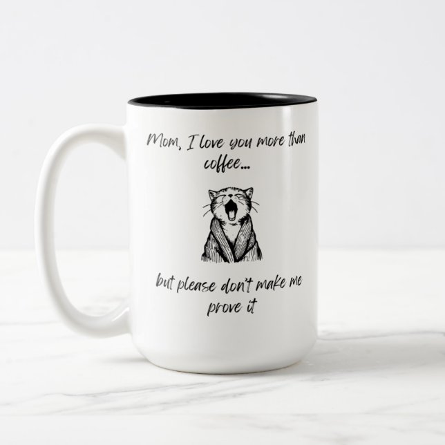 Caneca De Café Em Dois Tons Dia de as mães Engraçado (Esquerda)