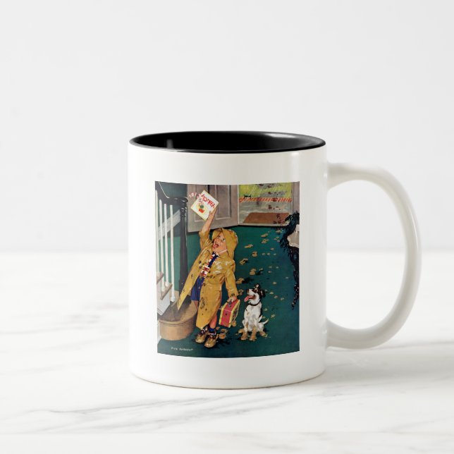 Caneca De Café Em Dois Tons Dia de as mães Feliz (Direita)