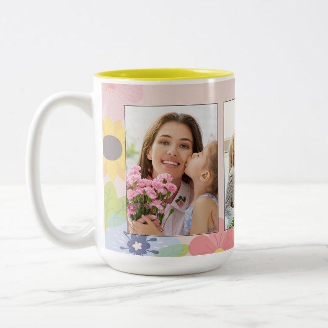 Caneca De Café Em Dois Tons Dia de as mães Feliz, Melhor Mãe (Esquerda)