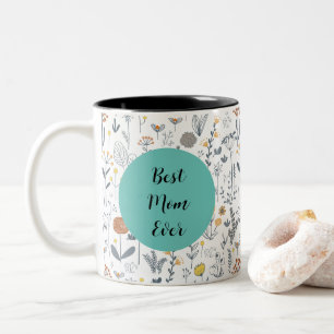 Caneca De Café Em Dois Tons Dia de as mães floral Personalizado Boho Mug