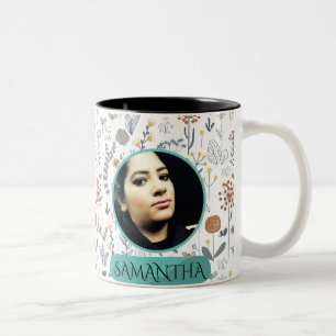 Caneca De Café Em Dois Tons Dia de as mães floral Personalizado Boho Mug