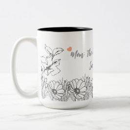 Caneca De Café Em Dois Tons Dia de as mães Floral Personalizado Gift Mug
