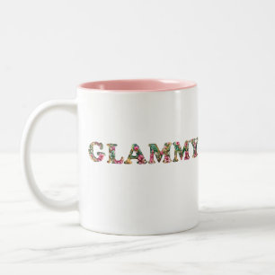 Caneca De Café Em Dois Tons Dia de as mães Glammy Floral Avó Cuja Gama Floral