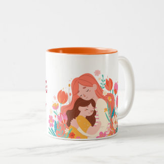 Caneca De Café Em Dois Tons ❤️ Dia de as mães Hug Mug - Amor com Bloqueio de C
