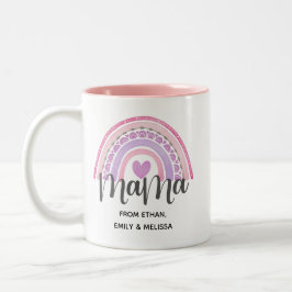Caneca De Café Em Dois Tons Dia de as mães Mama do Arco-Íris Personalizado Mug