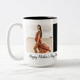 Caneca De Café Em Dois Tons Dia de as mães Primeira Vez Mãe Foto Do Bebê