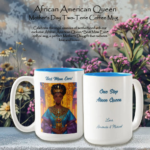 Caneca De Café Em Dois Tons Dia de as mães Rainha Americano Africano