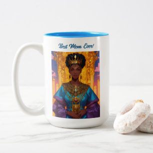 Caneca De Café Em Dois Tons Dia de as mães Rainha Americano Africano