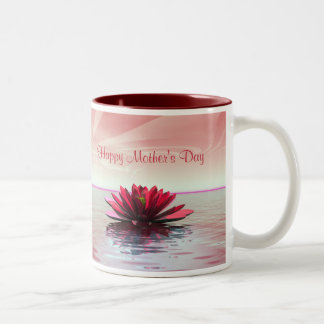 Caneca De Café Em Dois Tons Dia de as mães Red Water Lily