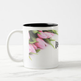Caneca De Café Em Dois Tons Dia de as mães Tulips