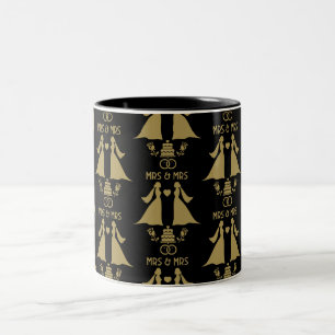 Caneca De Café Em Dois Tons Dia de Casamento de gay Girls