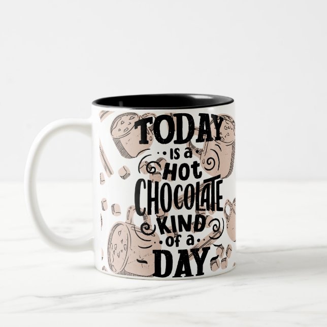 Caneca De Café Em Dois Tons Dia de Chocolate Quente (Esquerda)