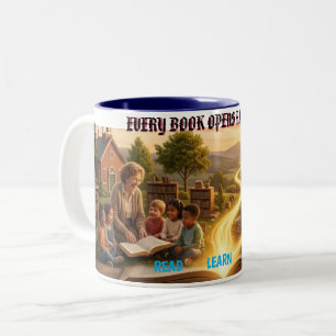 Caneca De Café Em Dois Tons Dia de Leitura da Literacia