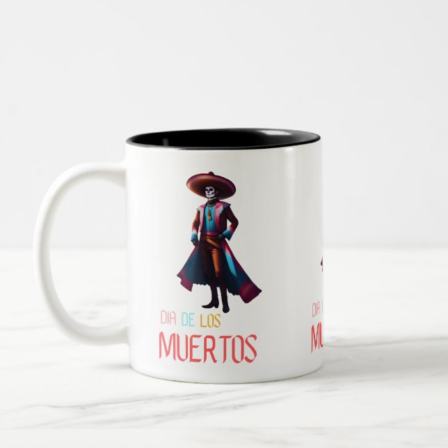 Caneca De Café Em Dois Tons Dia de los Muertos Charro (Esquerda)