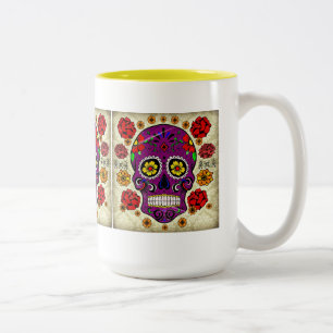 Caneca De Café Em Dois Tons Dia De Los Muertos Mug