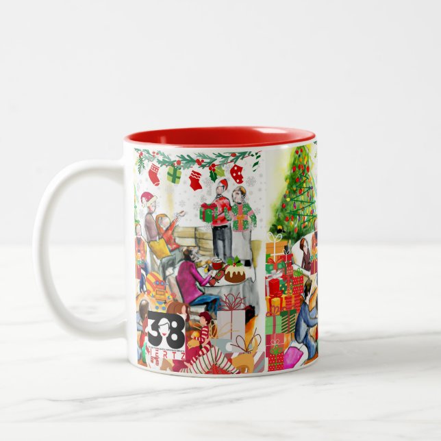 Caneca De Café Em Dois Tons Dia de Natal (Esquerda)