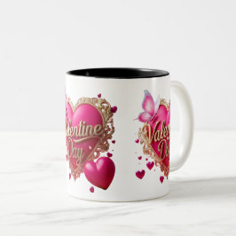Caneca De Café Em Dois Tons Dia de os namorados Amor Fresco Diário