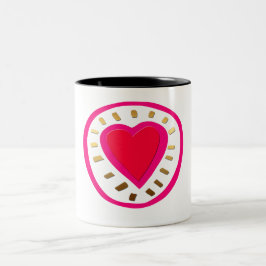 Caneca De Café Em Dois Tons Dia de os namorados - Coração Cor-de-Rosa Moderna,