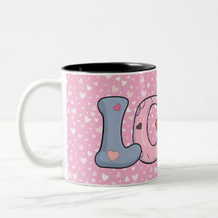 Caneca De Café Em Dois Tons Dia de os namorados de amor engraçado e bonito par