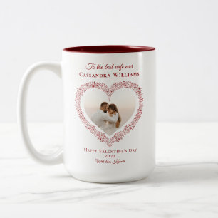 Caneca De Café Em Dois Tons Dia de os namorados de Foto da Melhor Esposa do Co