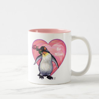 Caneca De Café Em Dois Tons Dia de os namorados de pinguim
